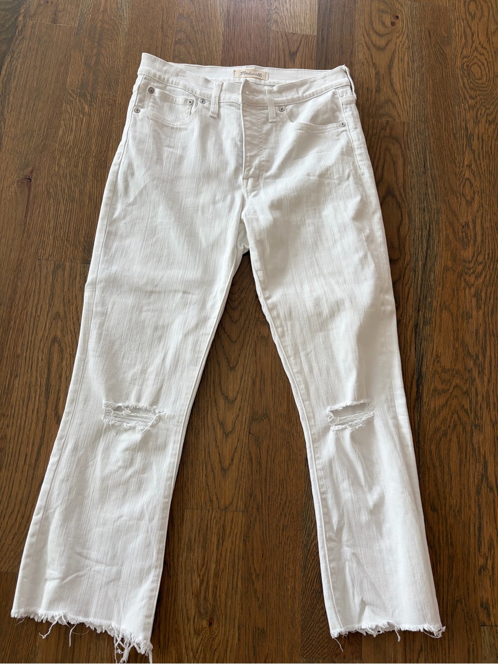 Madewell cali Demi-boot white jeans